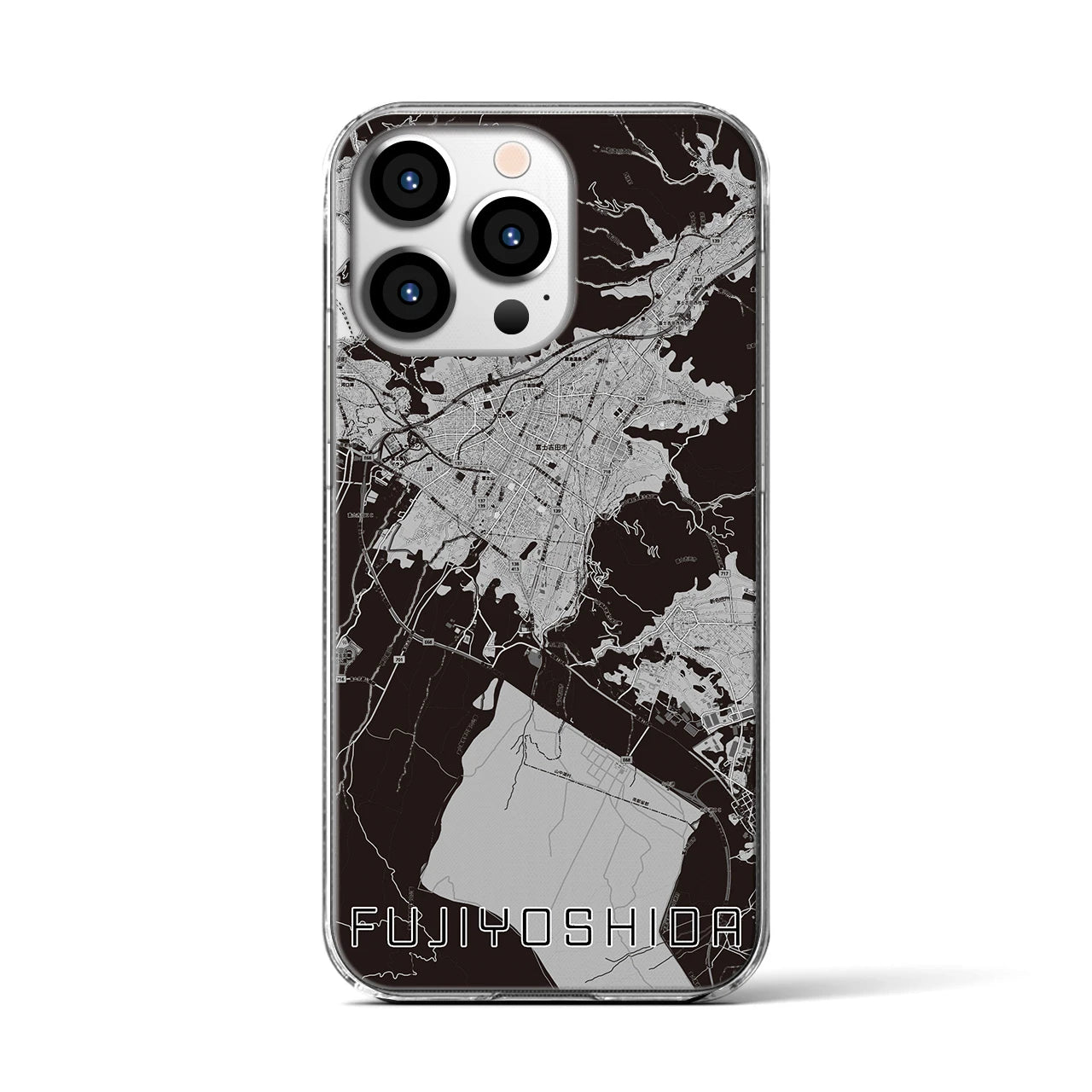 【富士吉田(山梨県)】地図柄iPhoneケース(クリアタイプ)