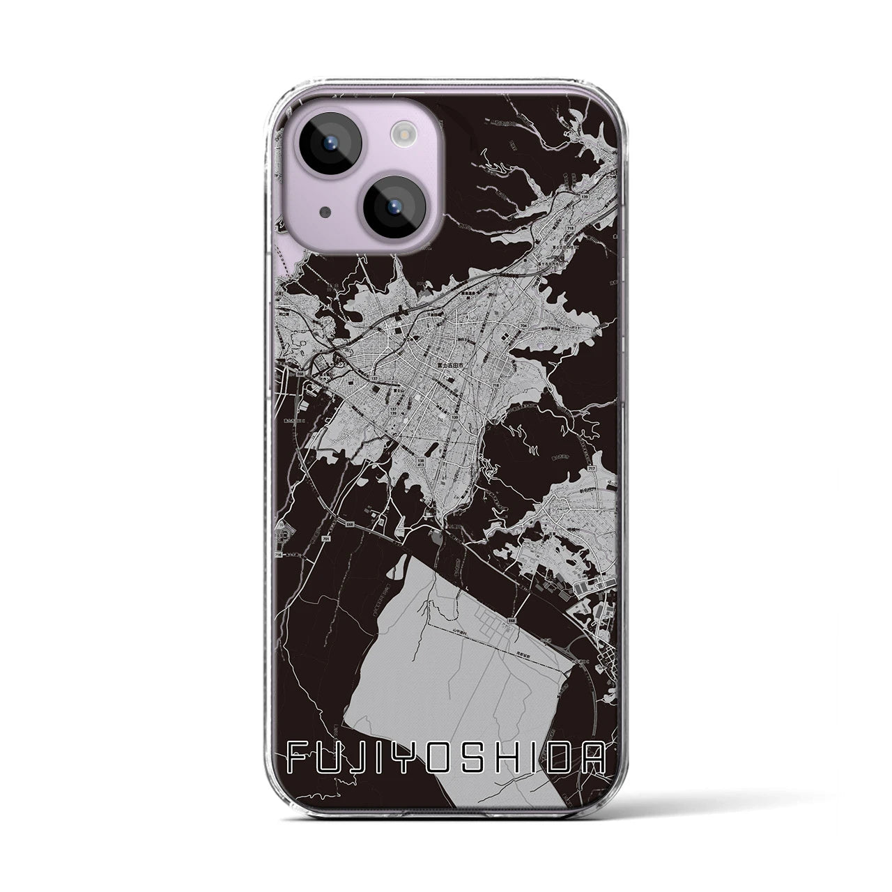 【富士吉田(山梨県)】地図柄iPhoneケース(クリアタイプ)