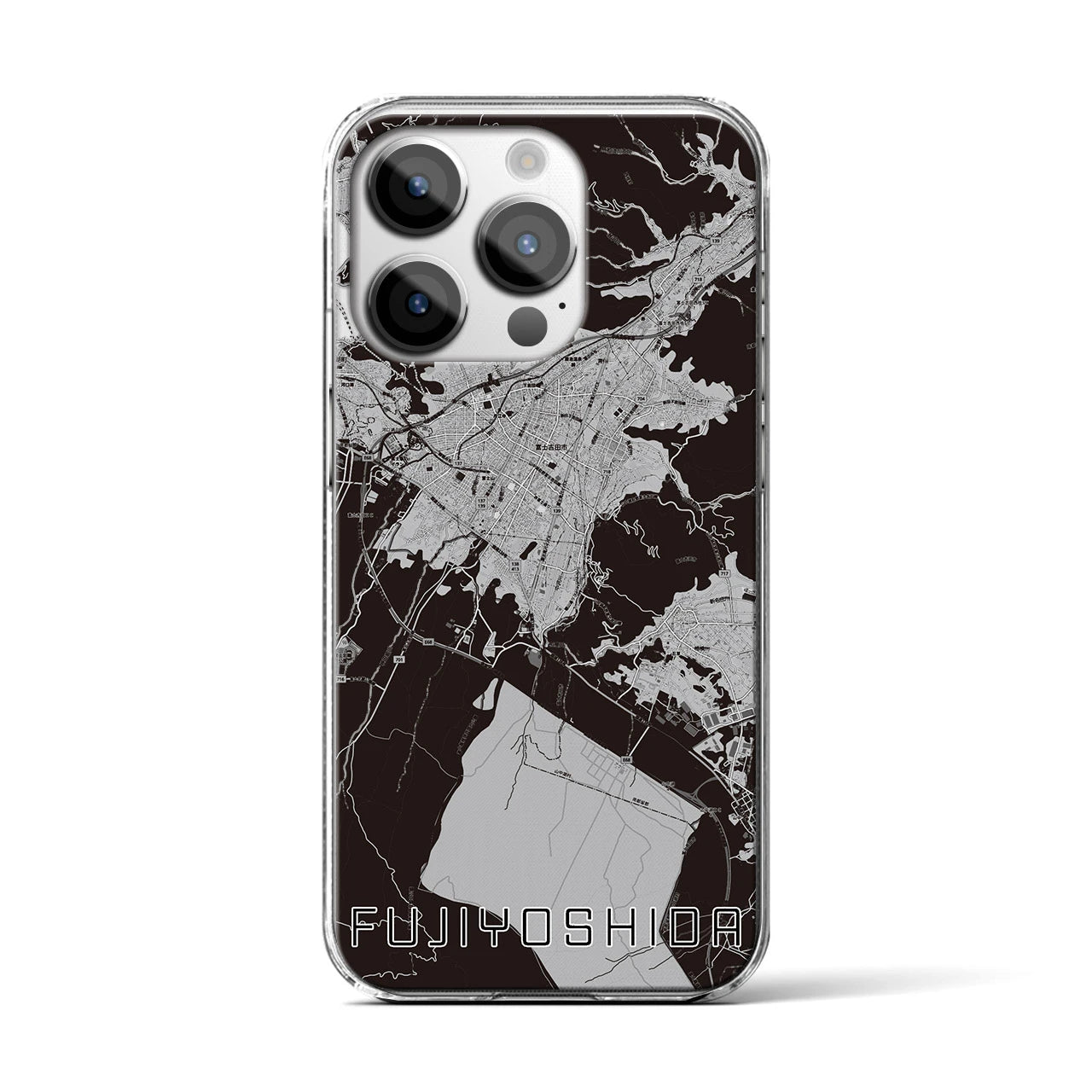 【富士吉田(山梨県)】地図柄iPhoneケース(クリアタイプ)