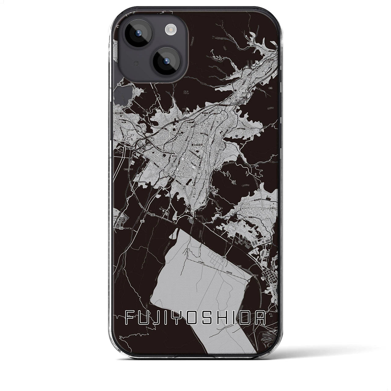 【富士吉田(山梨県)】地図柄iPhoneケース(クリアタイプ)