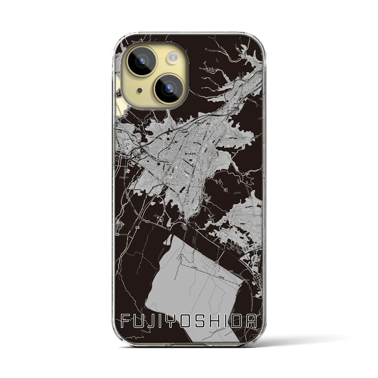 【富士吉田(山梨県)】地図柄iPhoneケース(クリアタイプ)