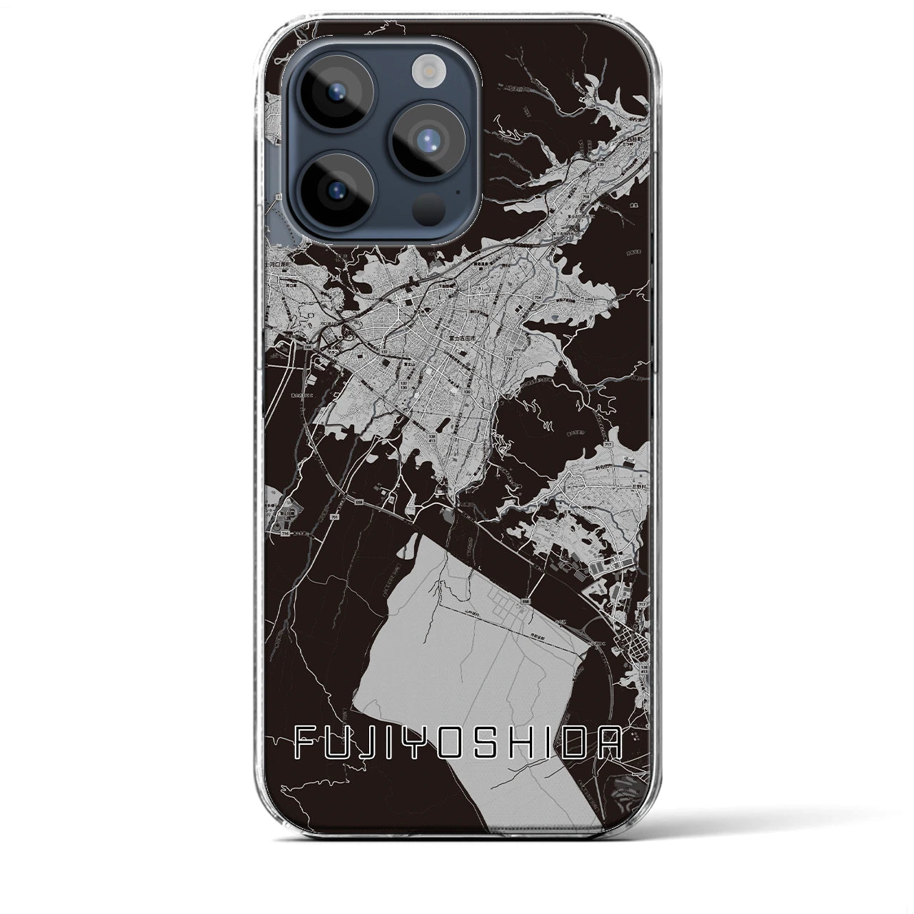 【富士吉田(山梨県)】地図柄iPhoneケース(クリアタイプ)