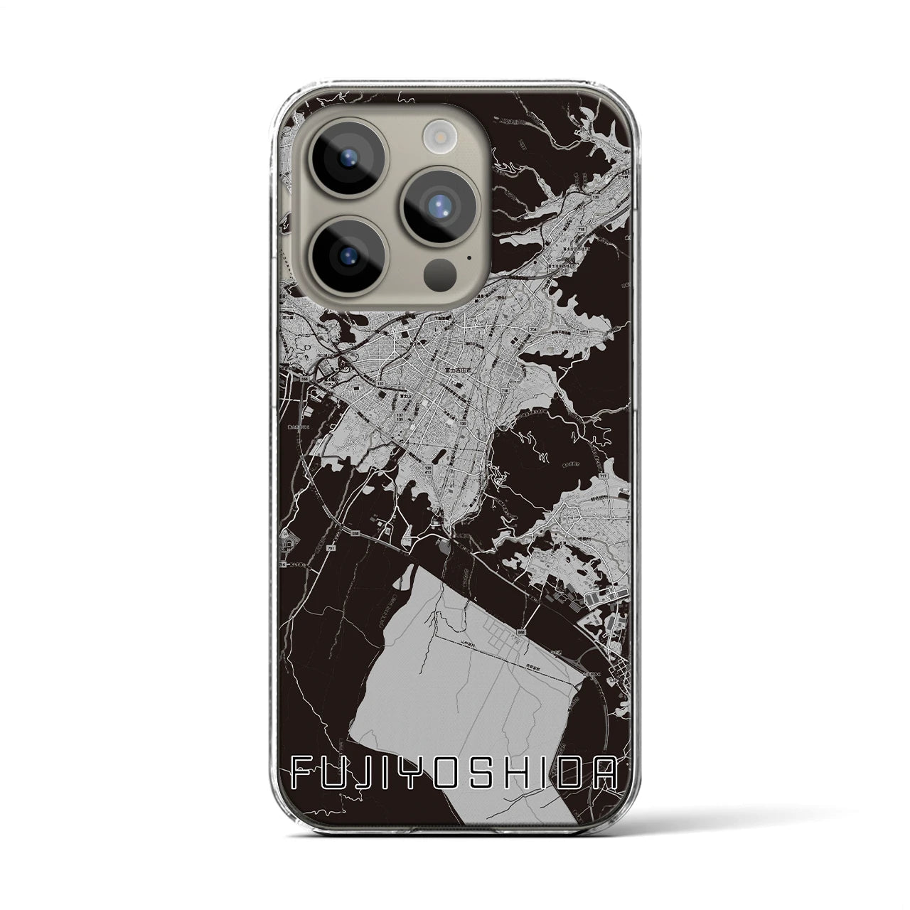 【富士吉田(山梨県)】地図柄iPhoneケース(クリアタイプ)
