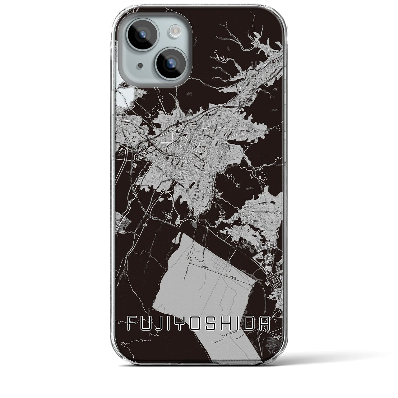 【富士吉田(山梨県)】地図柄iPhoneケース(クリアタイプ)