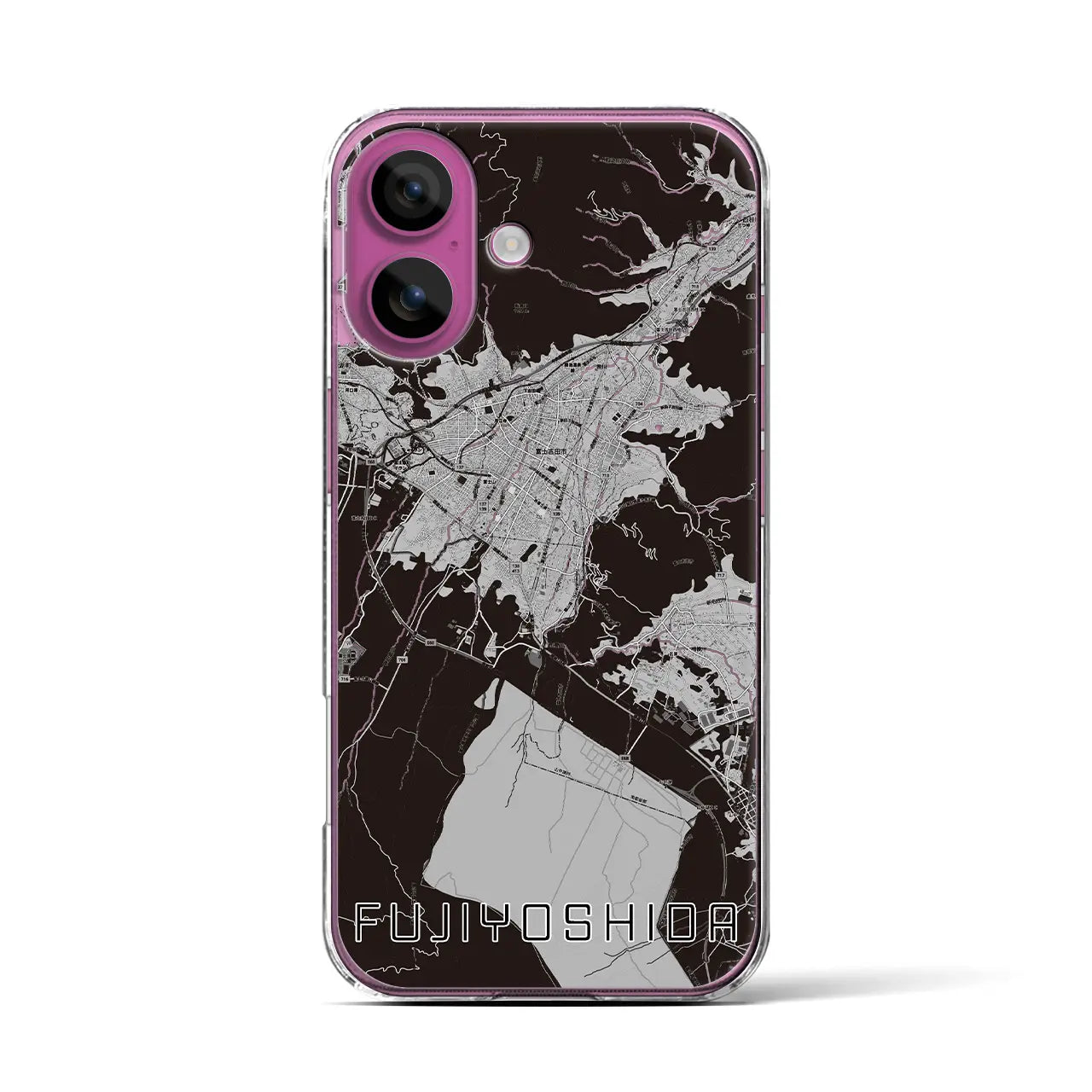 【富士吉田(山梨県)】地図柄iPhoneケース(クリアタイプ)