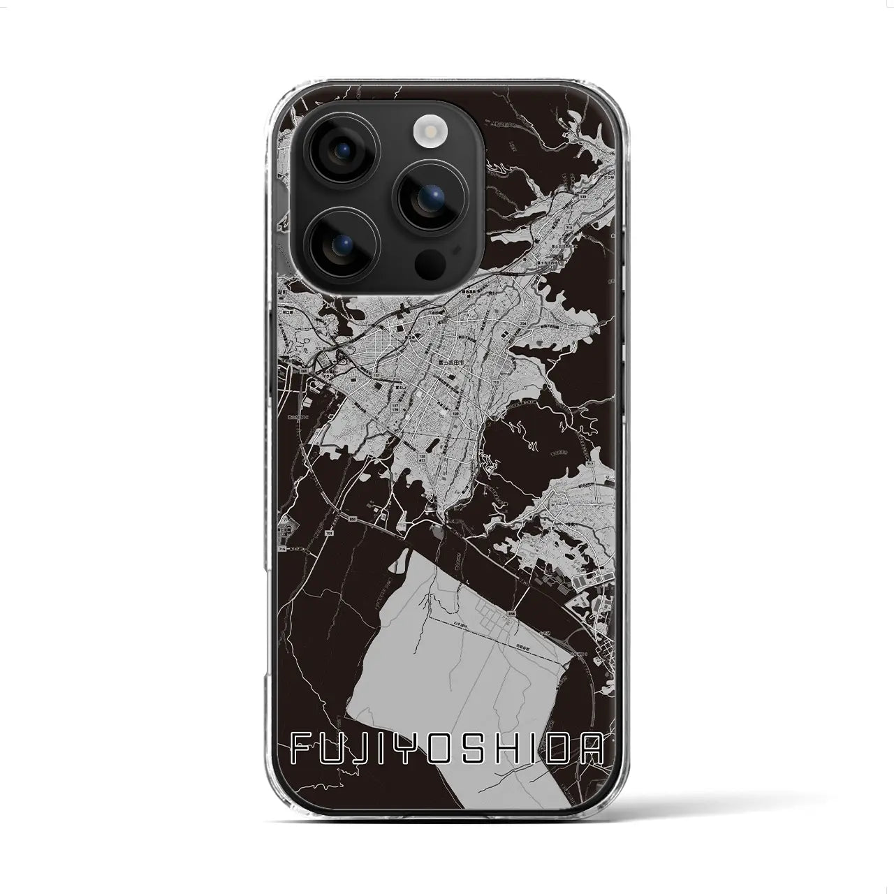 【富士吉田(山梨県)】地図柄iPhoneケース(クリアタイプ)