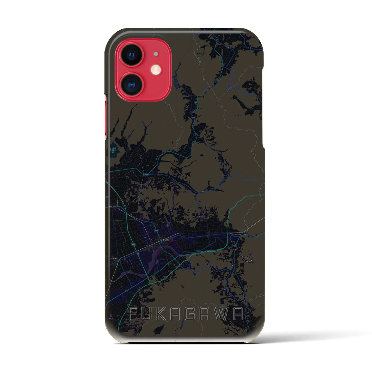 【深川(北海道)】地図柄iPhoneケース(バックカバータイプ)