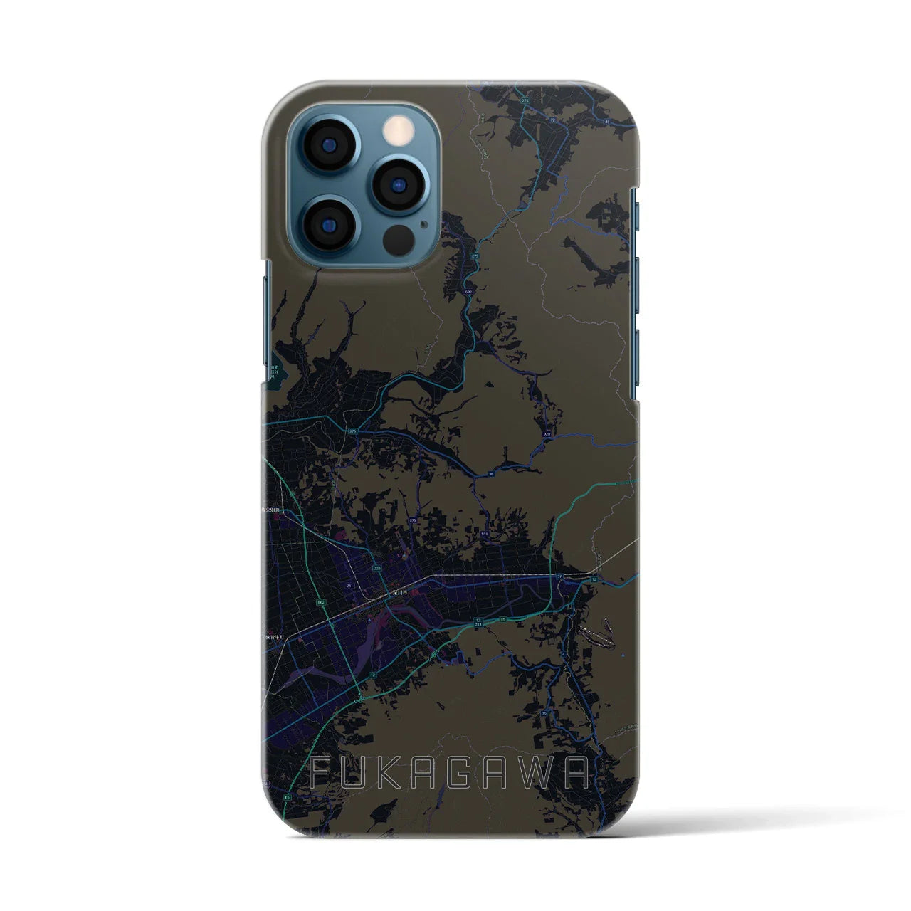 【深川(北海道)】地図柄iPhoneケース(バックカバータイプ)
