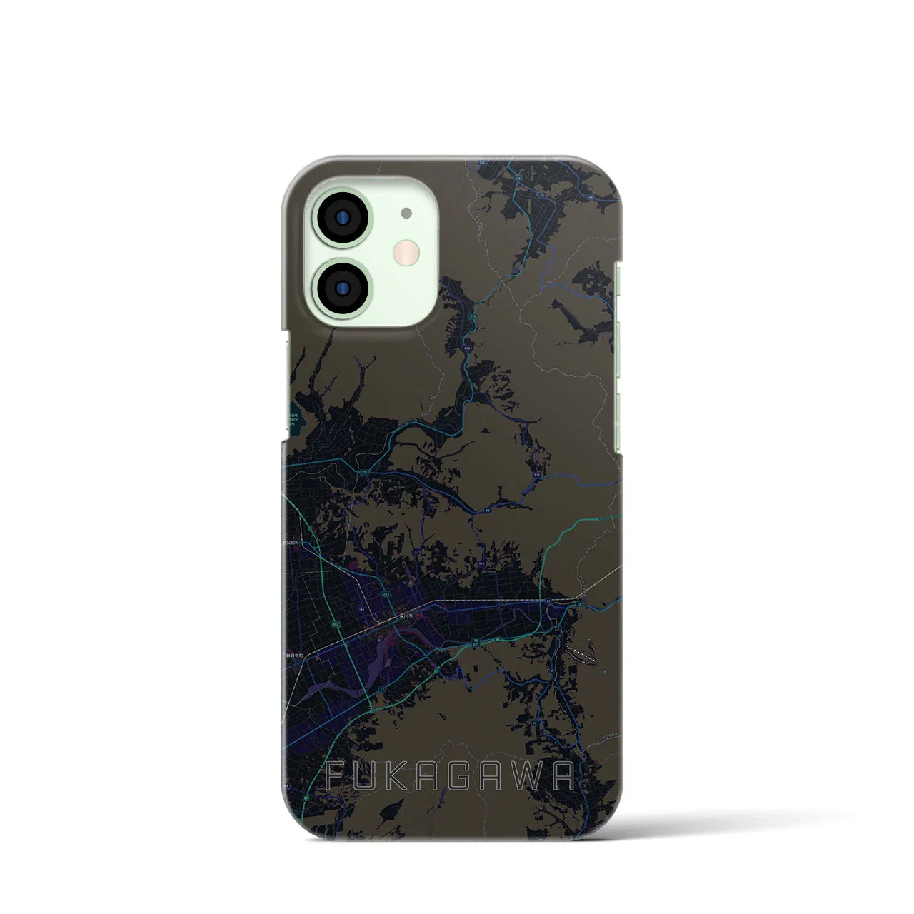 【深川(北海道)】地図柄iPhoneケース(バックカバータイプ)