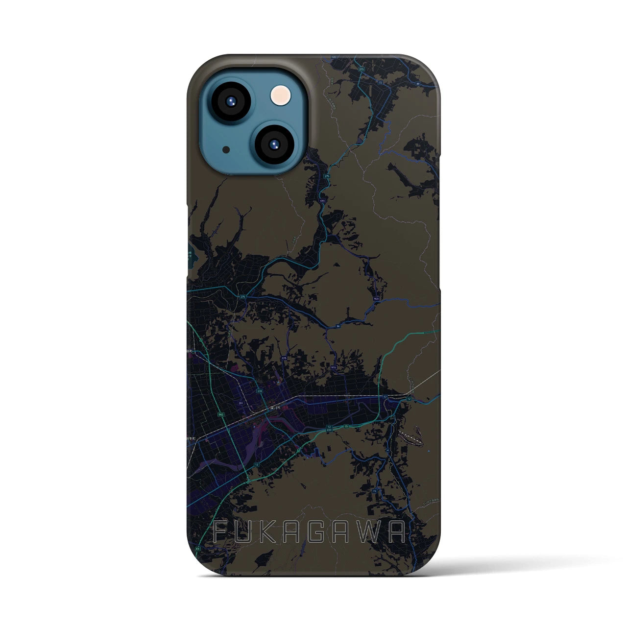 【深川(北海道)】地図柄iPhoneケース(バックカバータイプ)