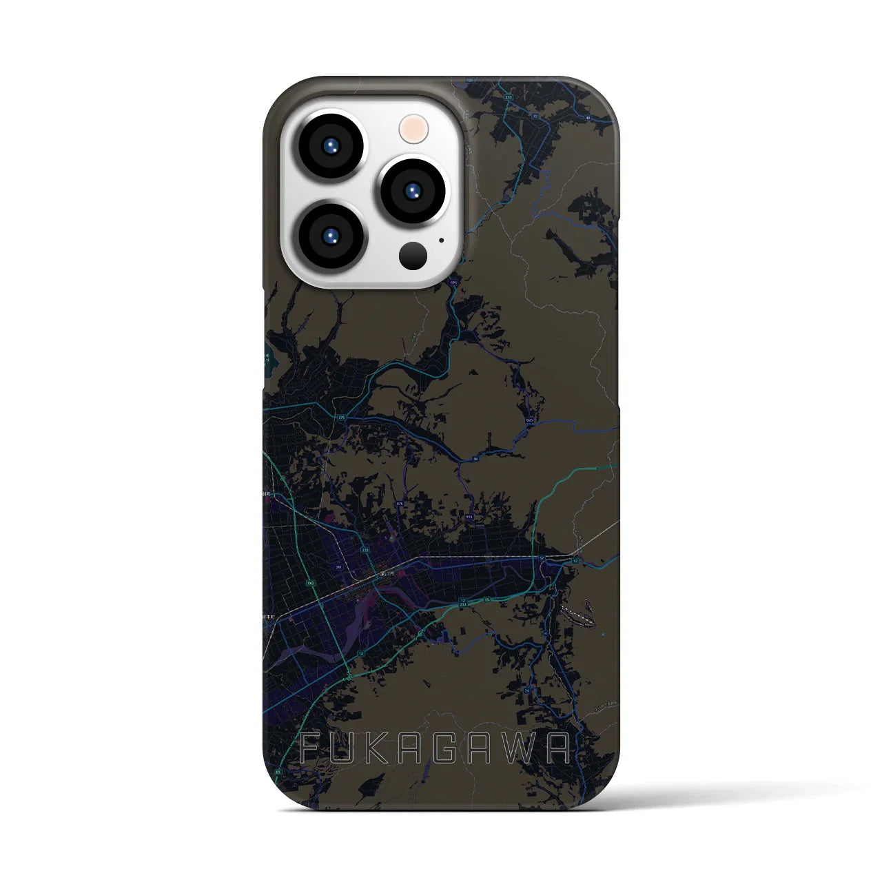 【深川(北海道)】地図柄iPhoneケース(バックカバータイプ)