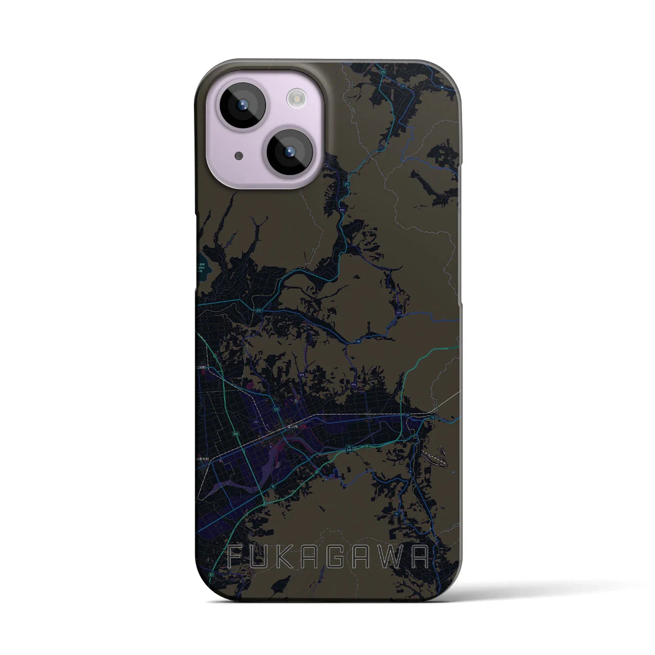 【深川(北海道)】地図柄iPhoneケース(バックカバータイプ)