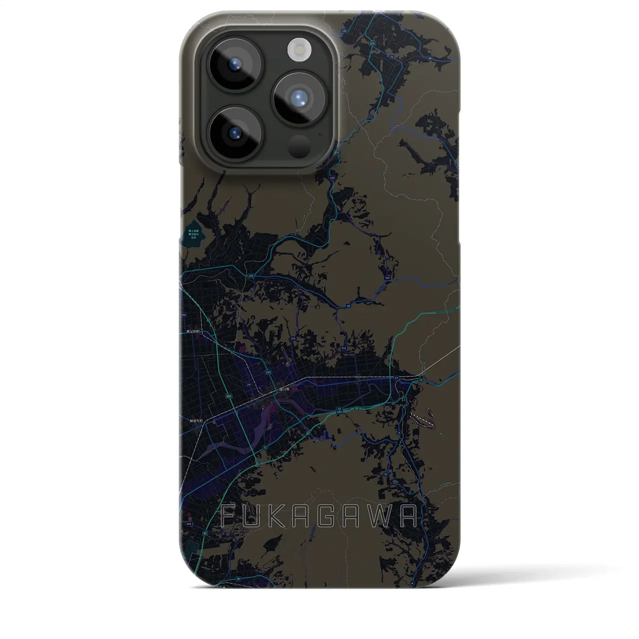 【深川(北海道)】地図柄iPhoneケース(バックカバータイプ)