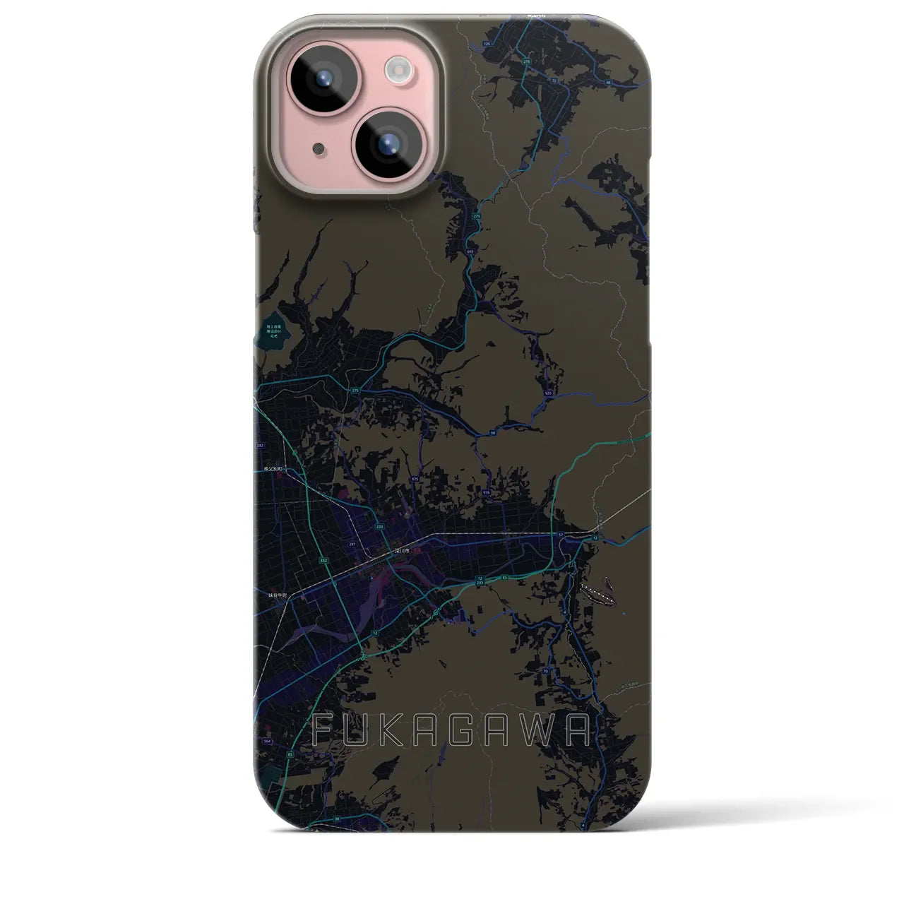 【深川(北海道)】地図柄iPhoneケース(バックカバータイプ)