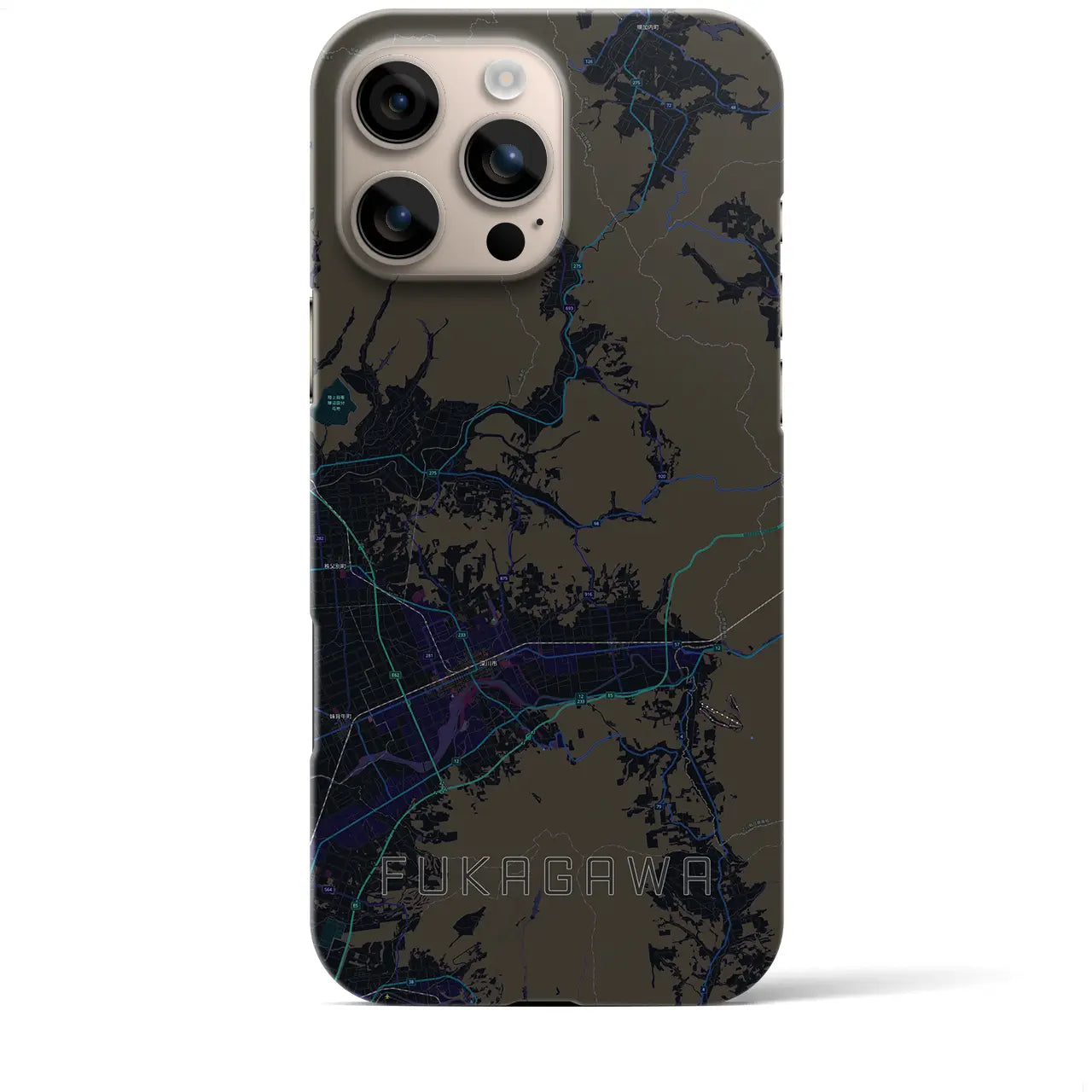 【深川(北海道)】地図柄iPhoneケース(バックカバータイプ)