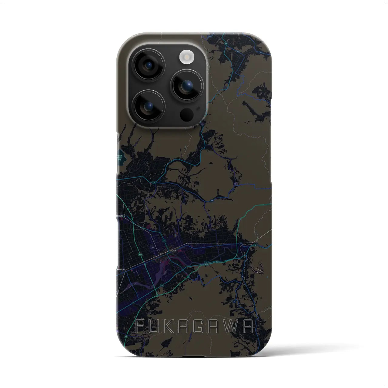 【深川(北海道)】地図柄iPhoneケース(バックカバータイプ)