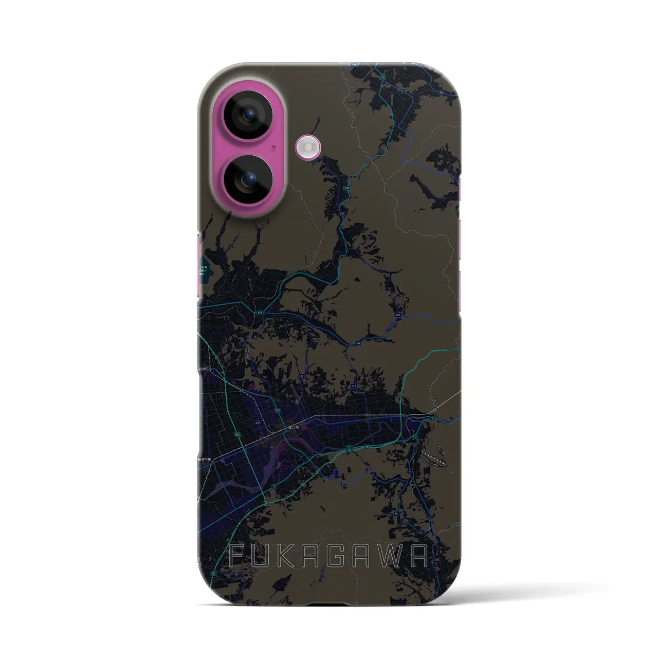 【深川(北海道)】地図柄iPhoneケース(バックカバータイプ)