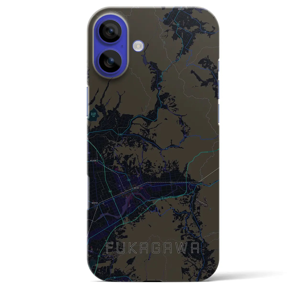 【深川(北海道)】地図柄iPhoneケース(バックカバータイプ)