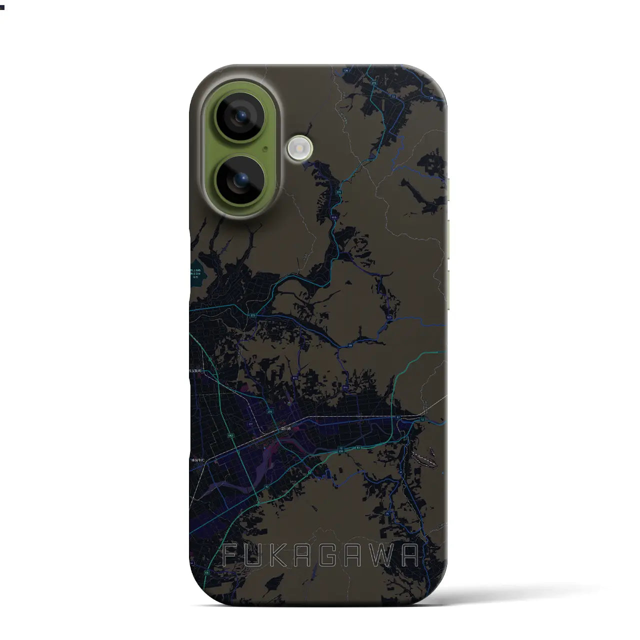 【深川(北海道)】地図柄iPhoneケース(バックカバータイプ)