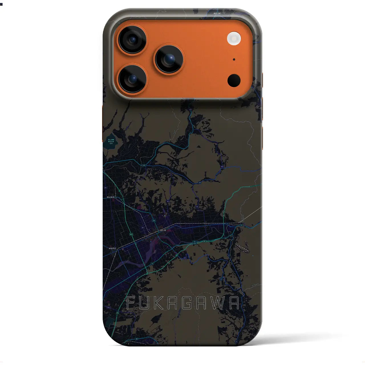 【深川(北海道)】地図柄iPhoneケース(バックカバータイプ)