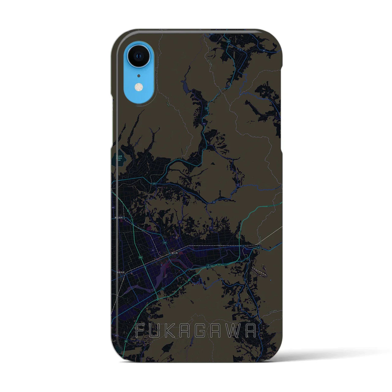 【深川(北海道)】地図柄iPhoneケース(バックカバータイプ)