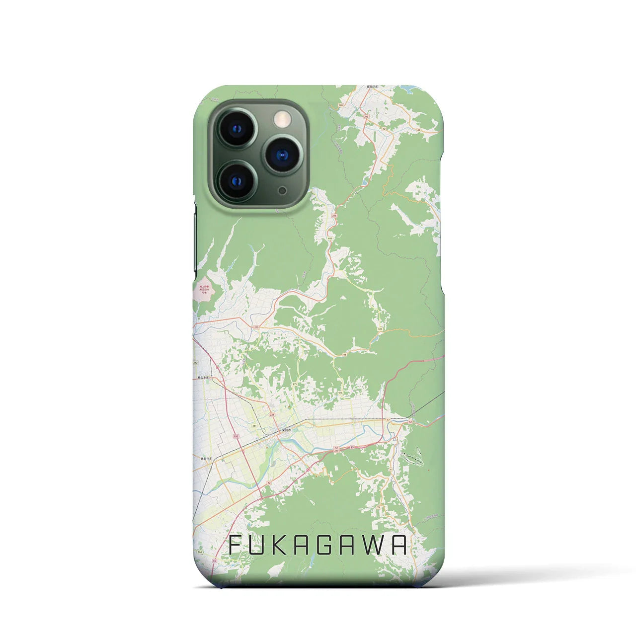 【深川(北海道)】地図柄iPhoneケース(バックカバータイプ)