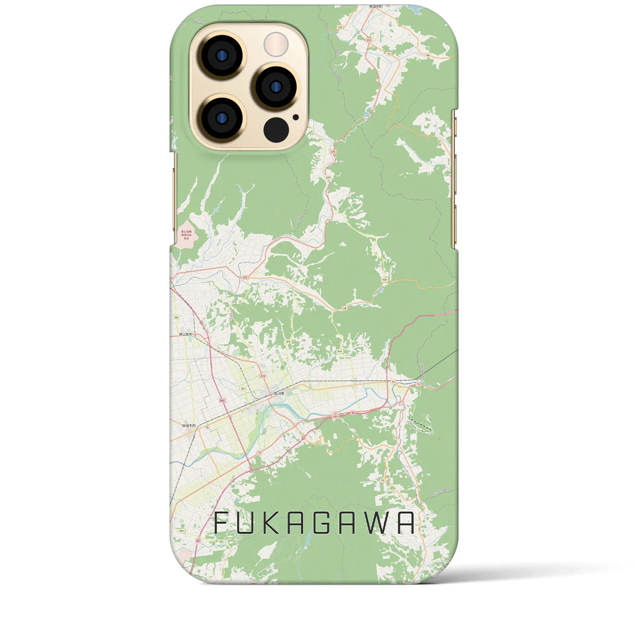 【深川(北海道)】地図柄iPhoneケース(バックカバータイプ)