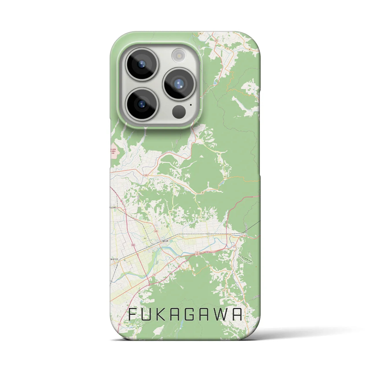 【深川(北海道)】地図柄iPhoneケース(バックカバータイプ)