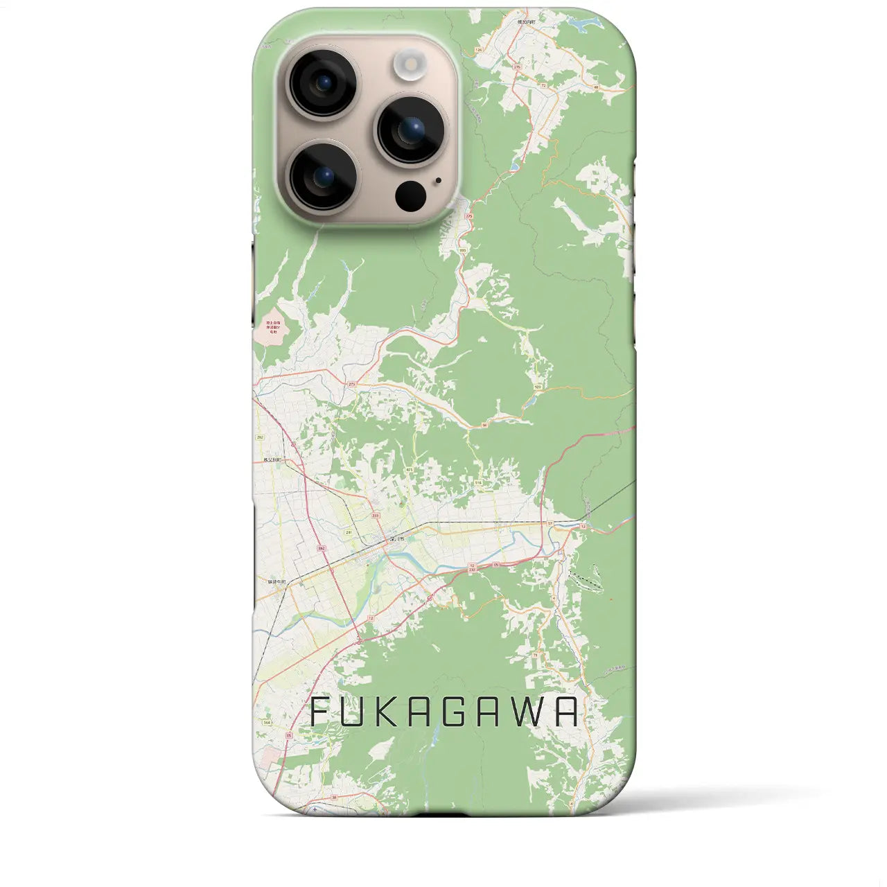 【深川(北海道)】地図柄iPhoneケース(バックカバータイプ)