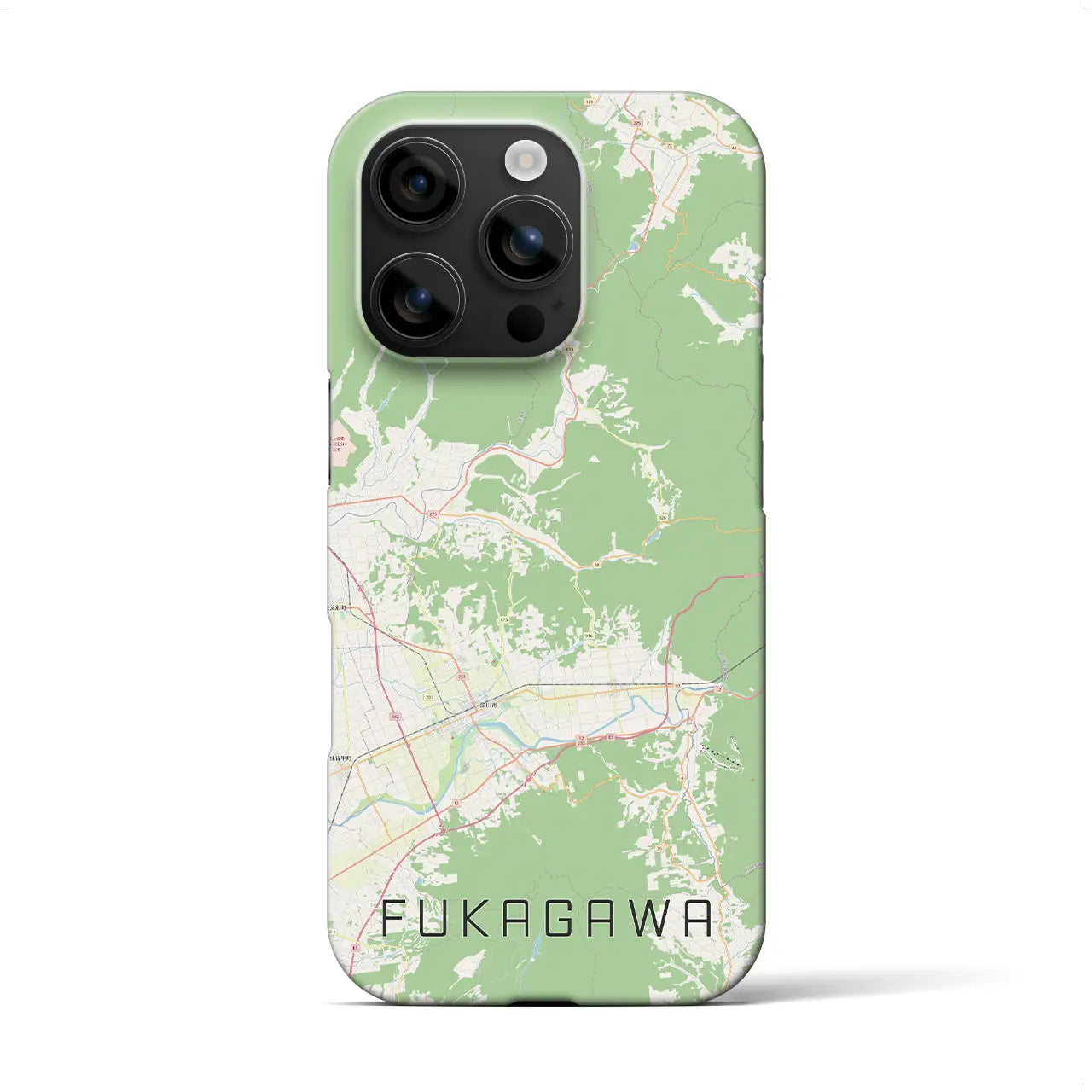 【深川(北海道)】地図柄iPhoneケース(バックカバータイプ)