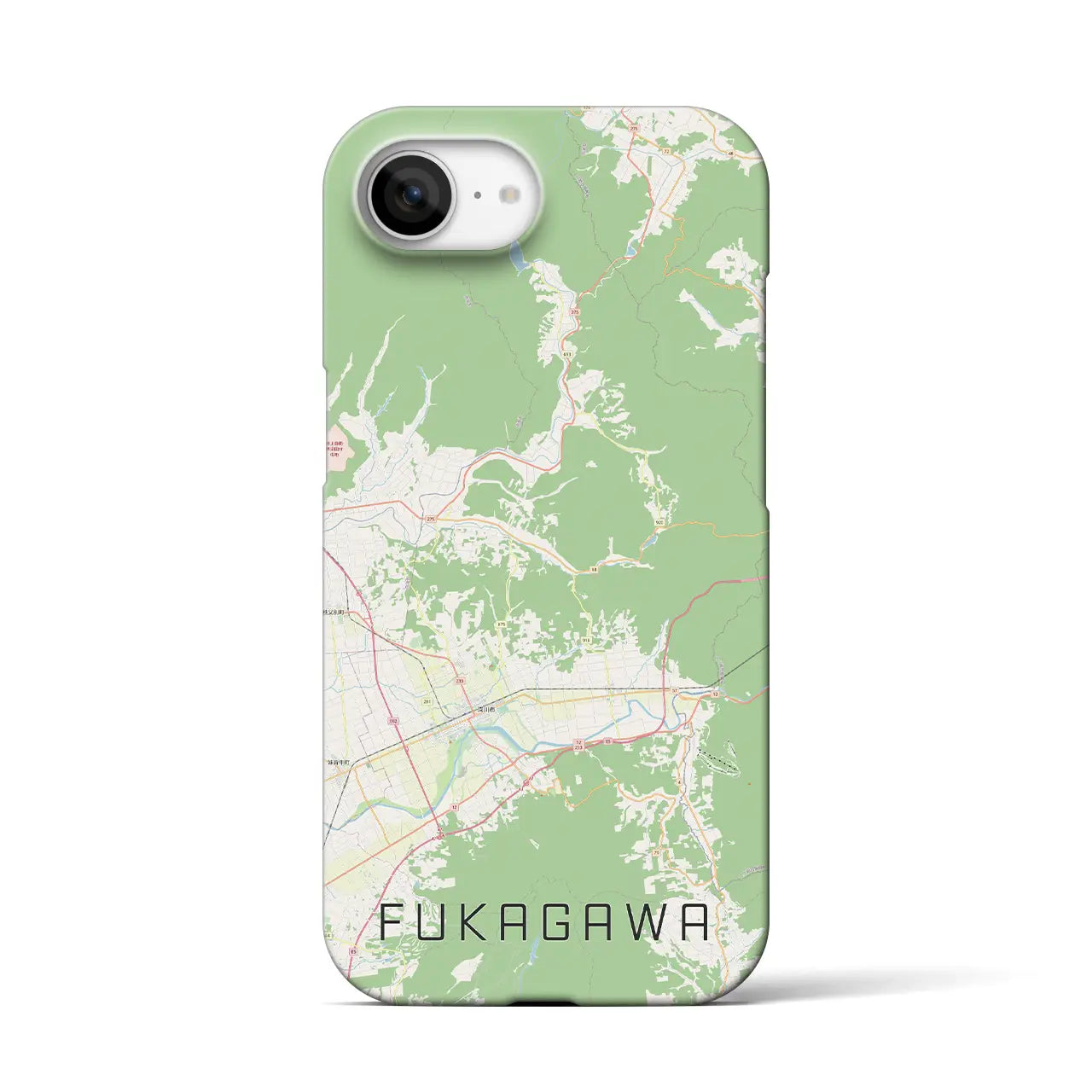 【深川(北海道)】地図柄iPhoneケース(バックカバータイプ)