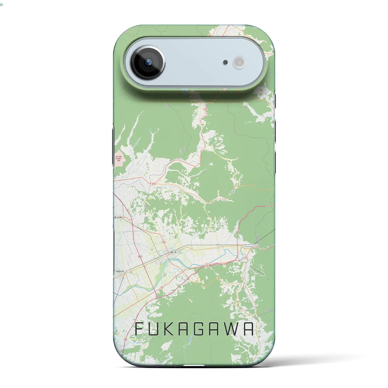 【深川(北海道)】地図柄iPhoneケース(バックカバータイプ)