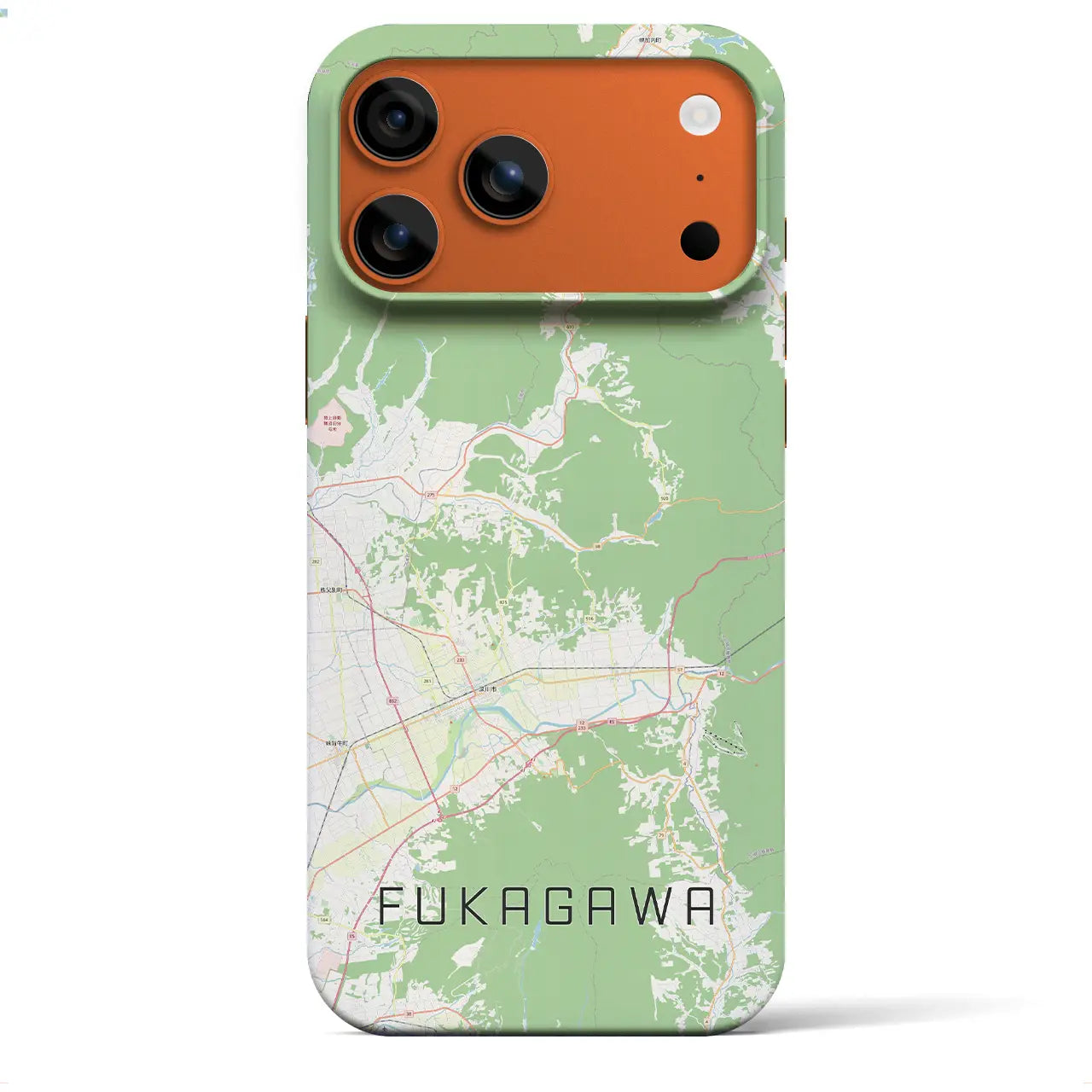 【深川(北海道)】地図柄iPhoneケース(バックカバータイプ)