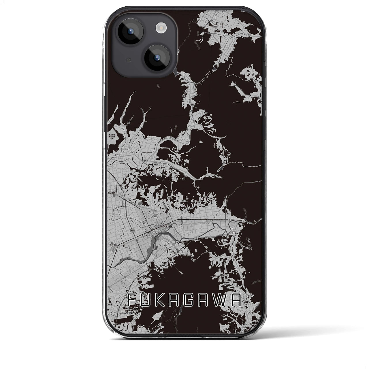 【深川(北海道)】地図柄iPhoneケース(クリアタイプ)