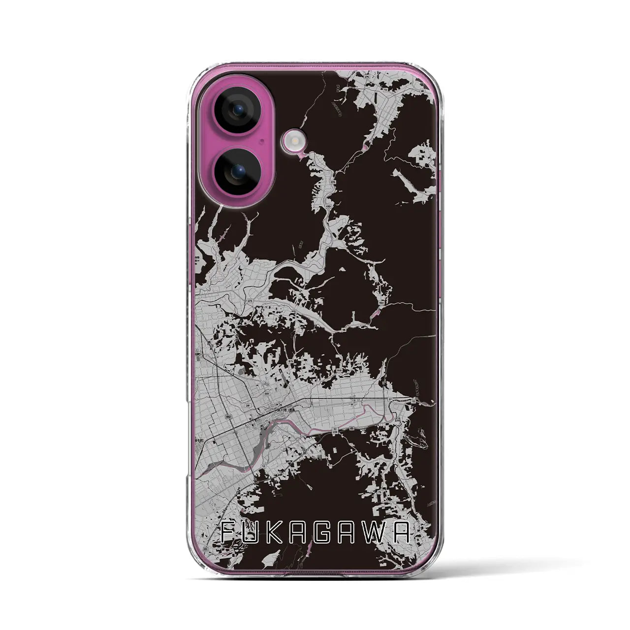 【深川(北海道)】地図柄iPhoneケース(クリアタイプ)