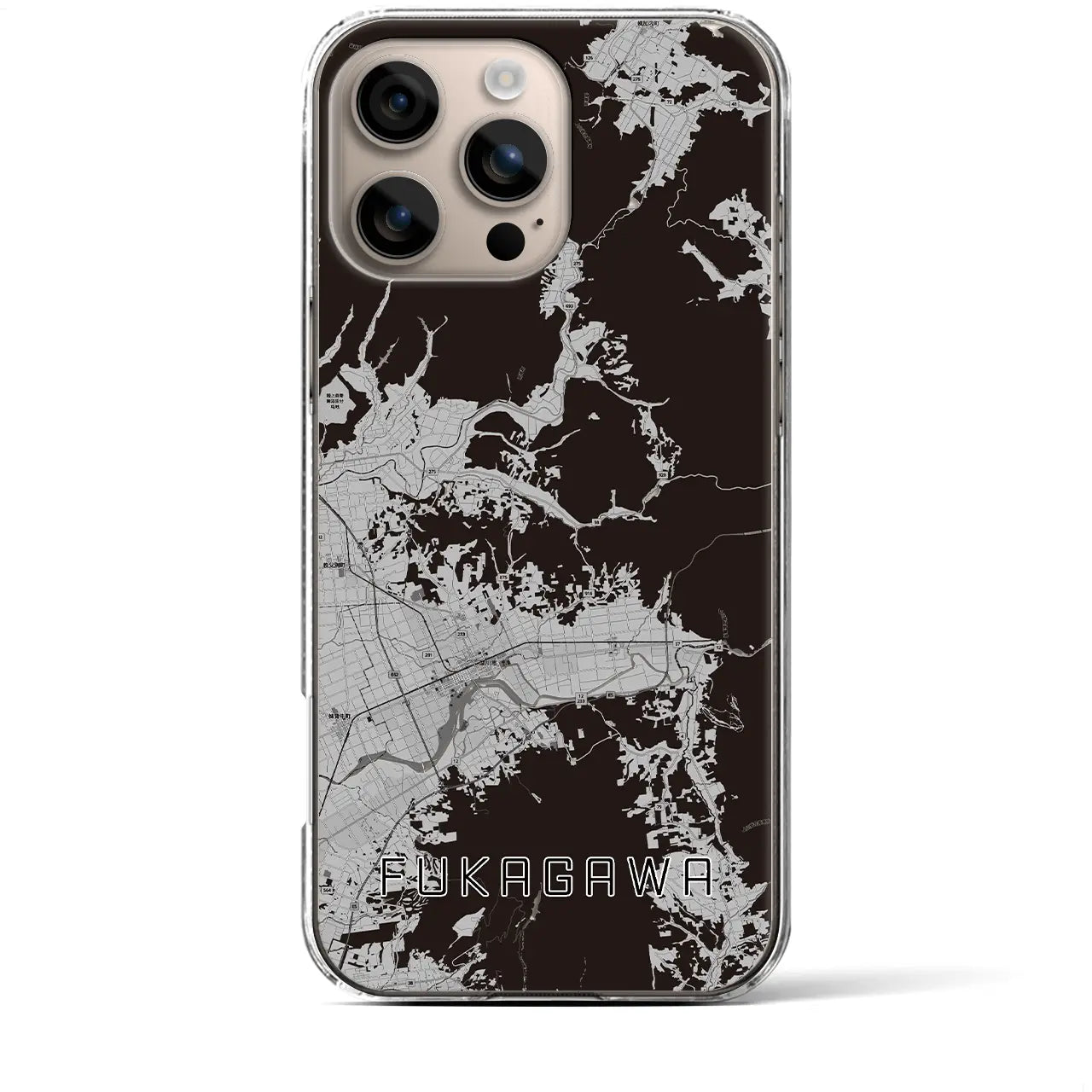 【深川(北海道)】地図柄iPhoneケース(クリアタイプ)