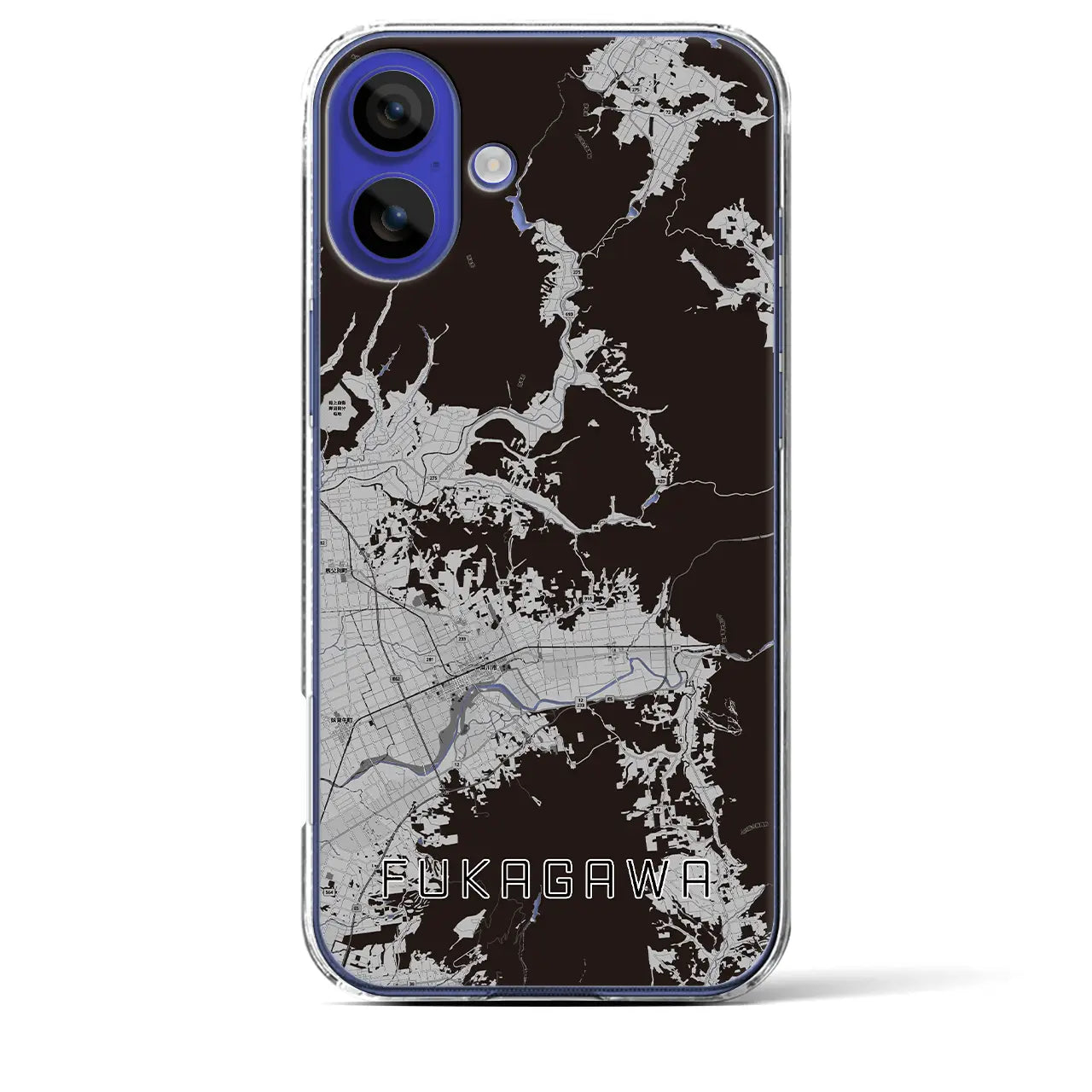 【深川(北海道)】地図柄iPhoneケース(クリアタイプ)