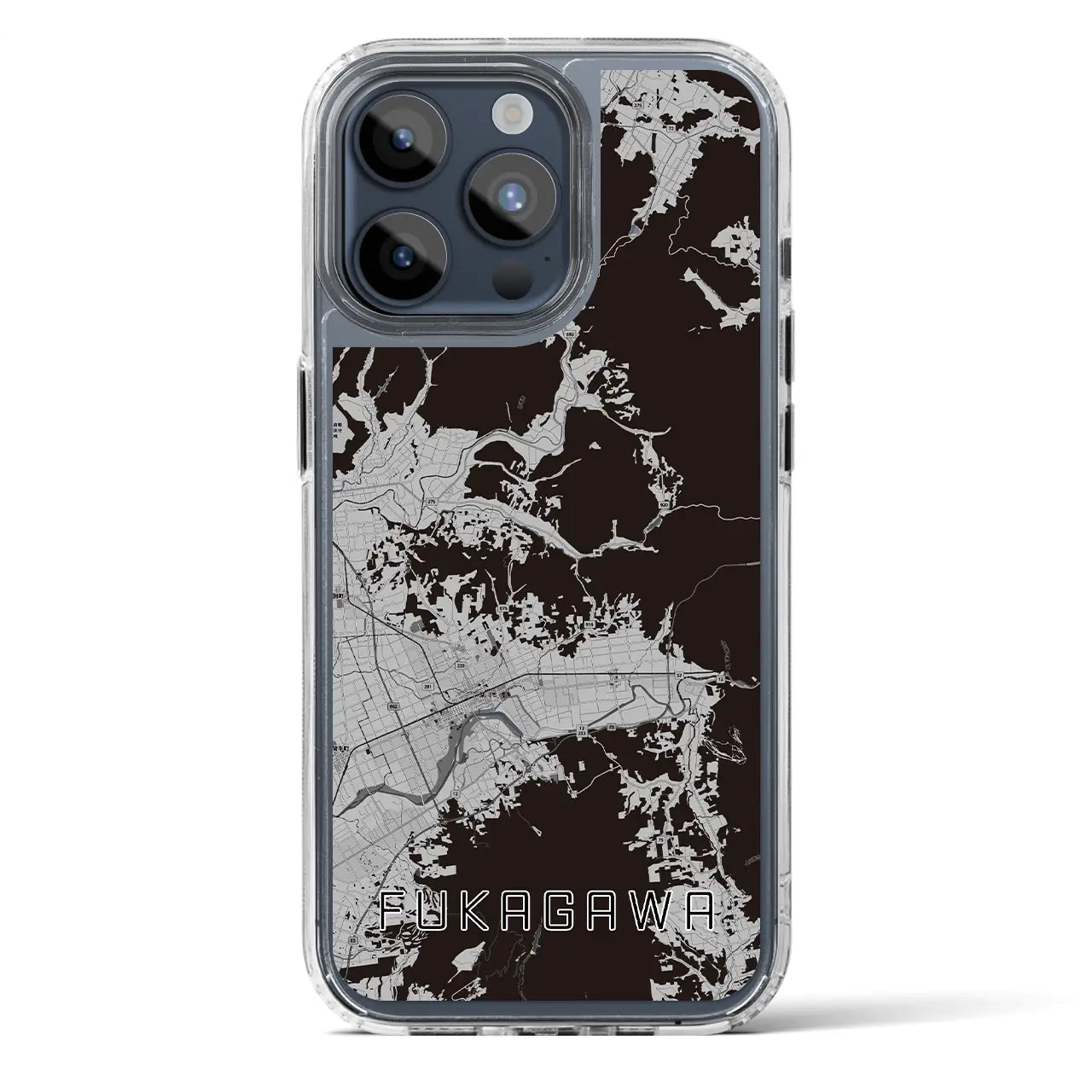 【深川(北海道)】地図柄iPhoneケース(MagSafeタイプ)