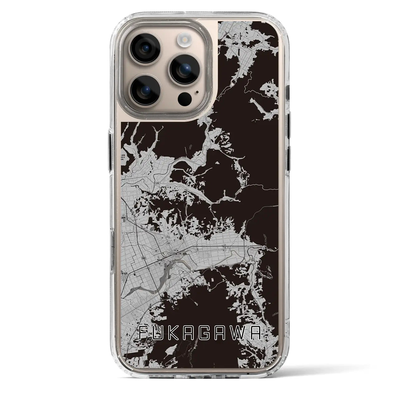 【深川(北海道)】地図柄iPhoneケース(MagSafeタイプ)