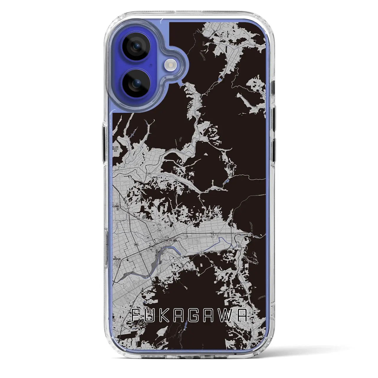 【深川(北海道)】地図柄iPhoneケース(MagSafeタイプ)