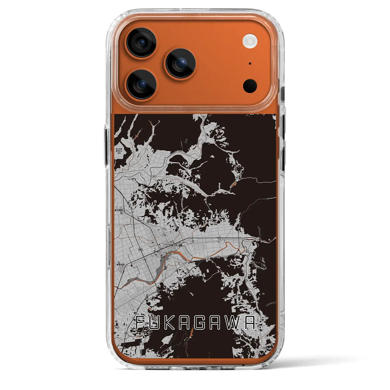 【深川(北海道)】地図柄iPhoneケース(MagSafeタイプ)