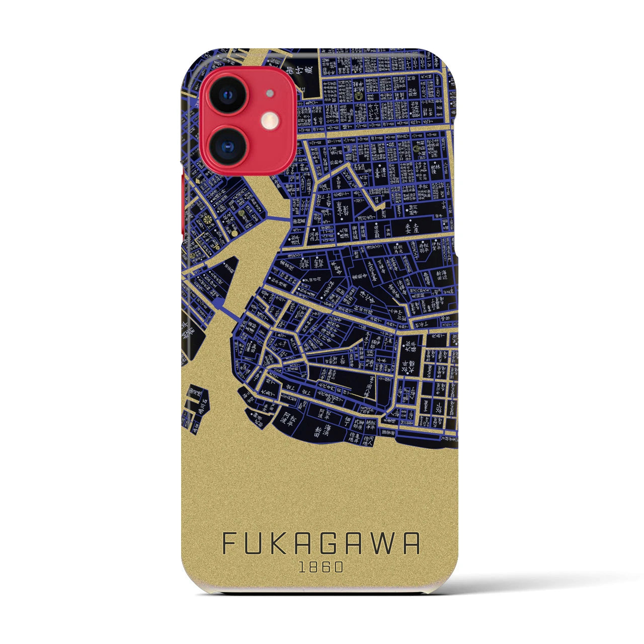 【深川(東京都)】万延江戸図iPhoneケース(バックカバータイプ)