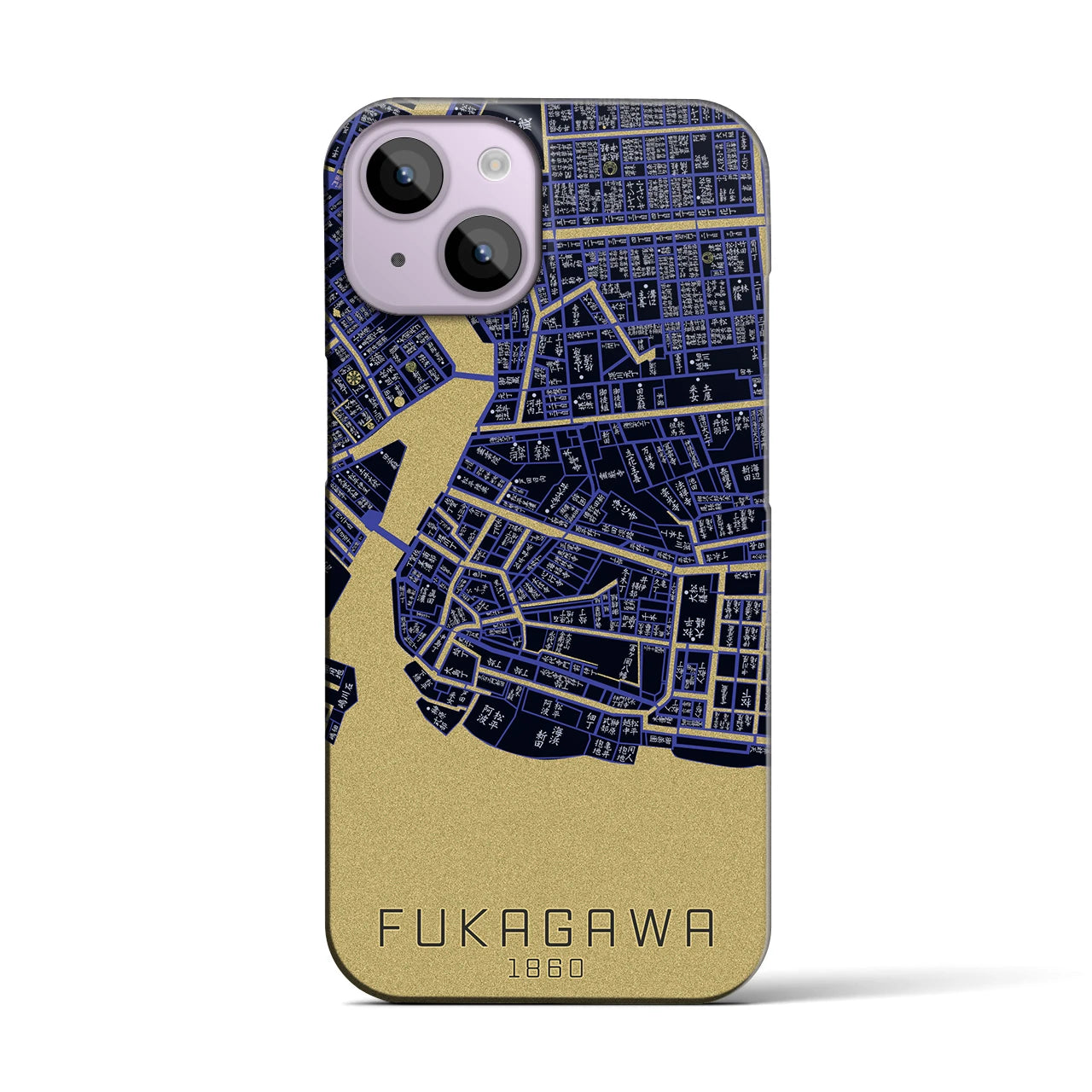【深川(東京都)】万延江戸図iPhoneケース(バックカバータイプ)