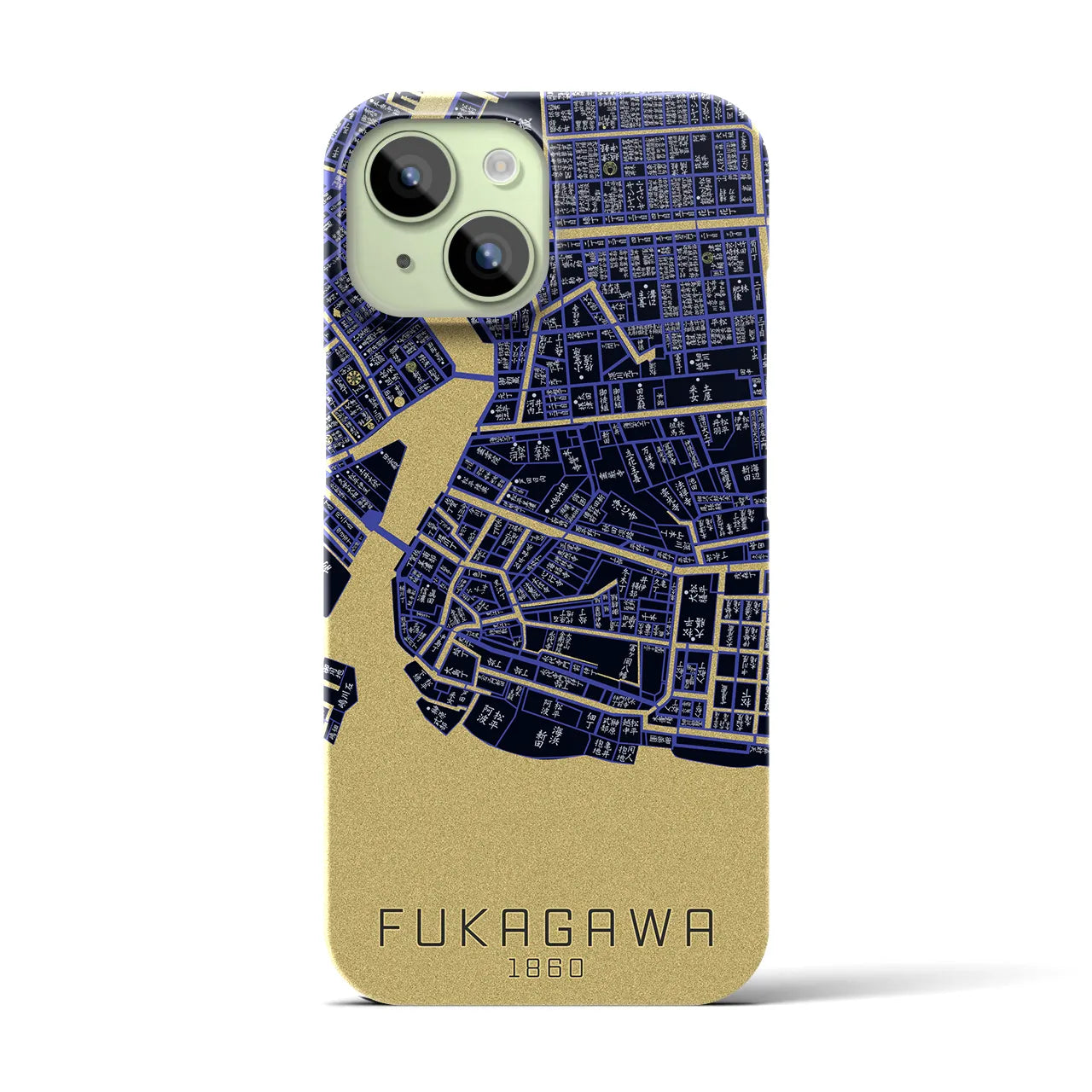 【深川(東京都)】万延江戸図iPhoneケース(バックカバータイプ)