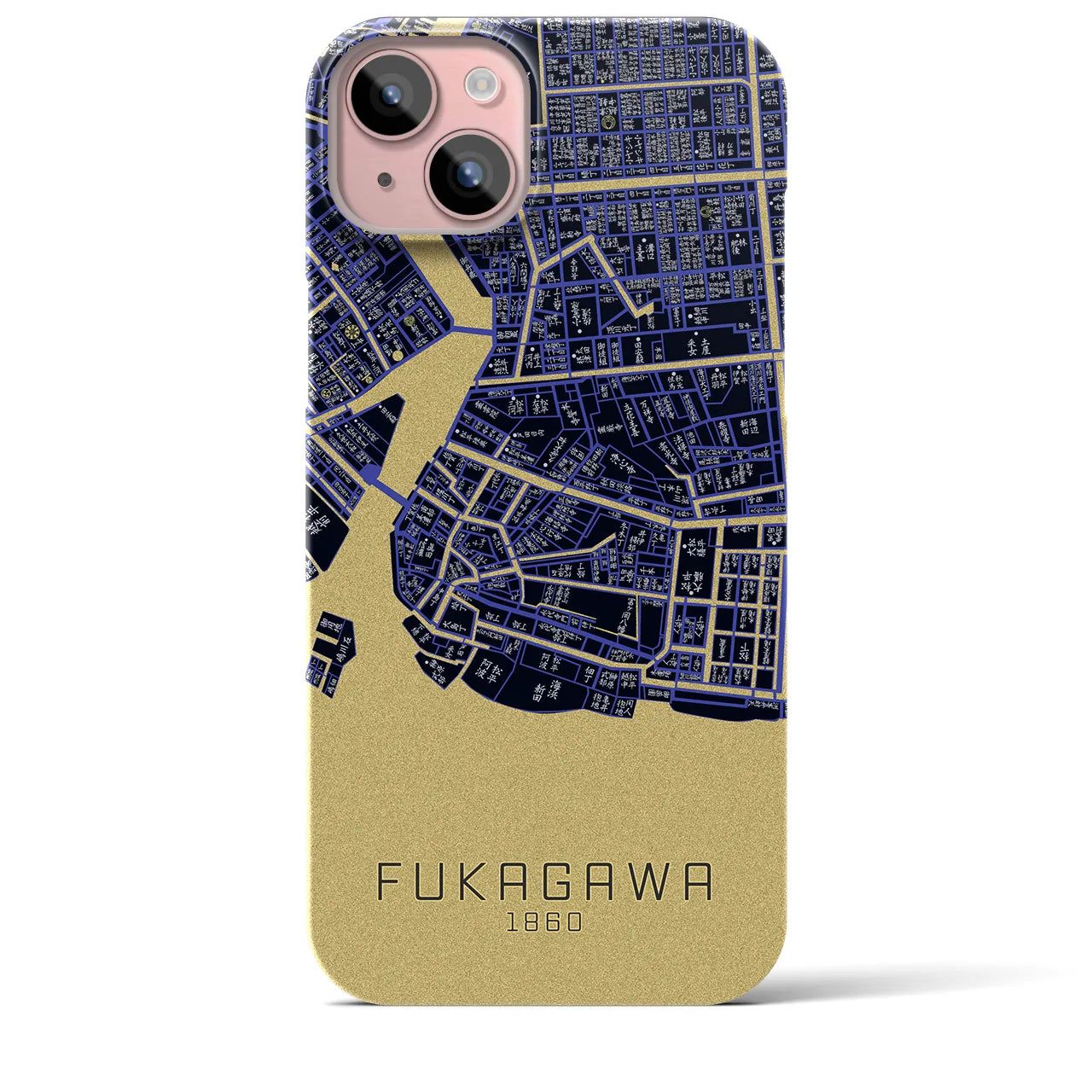 【深川(東京都)】万延江戸図iPhoneケース(バックカバータイプ)