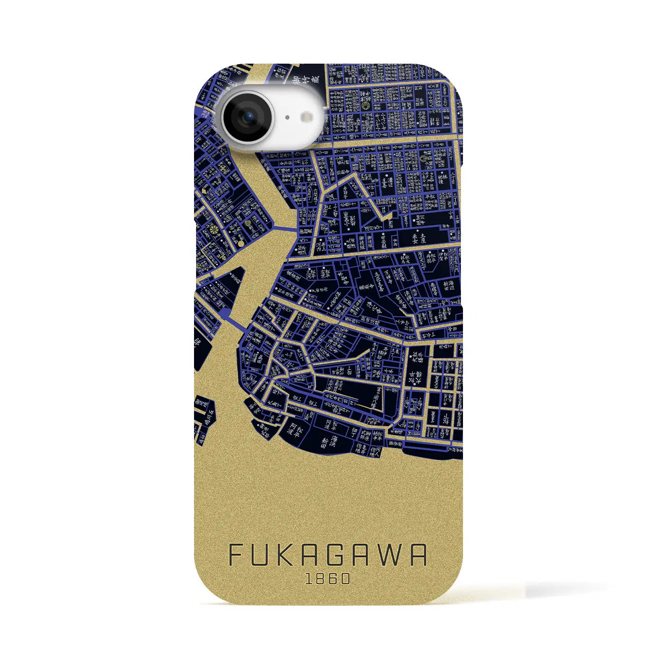 【深川(東京都)】万延江戸図iPhoneケース(バックカバータイプ)