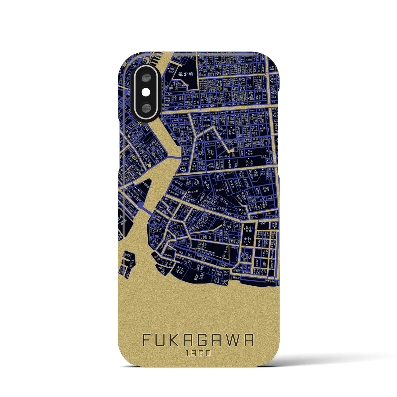 【深川(東京都)】万延江戸図iPhoneケース(バックカバータイプ)