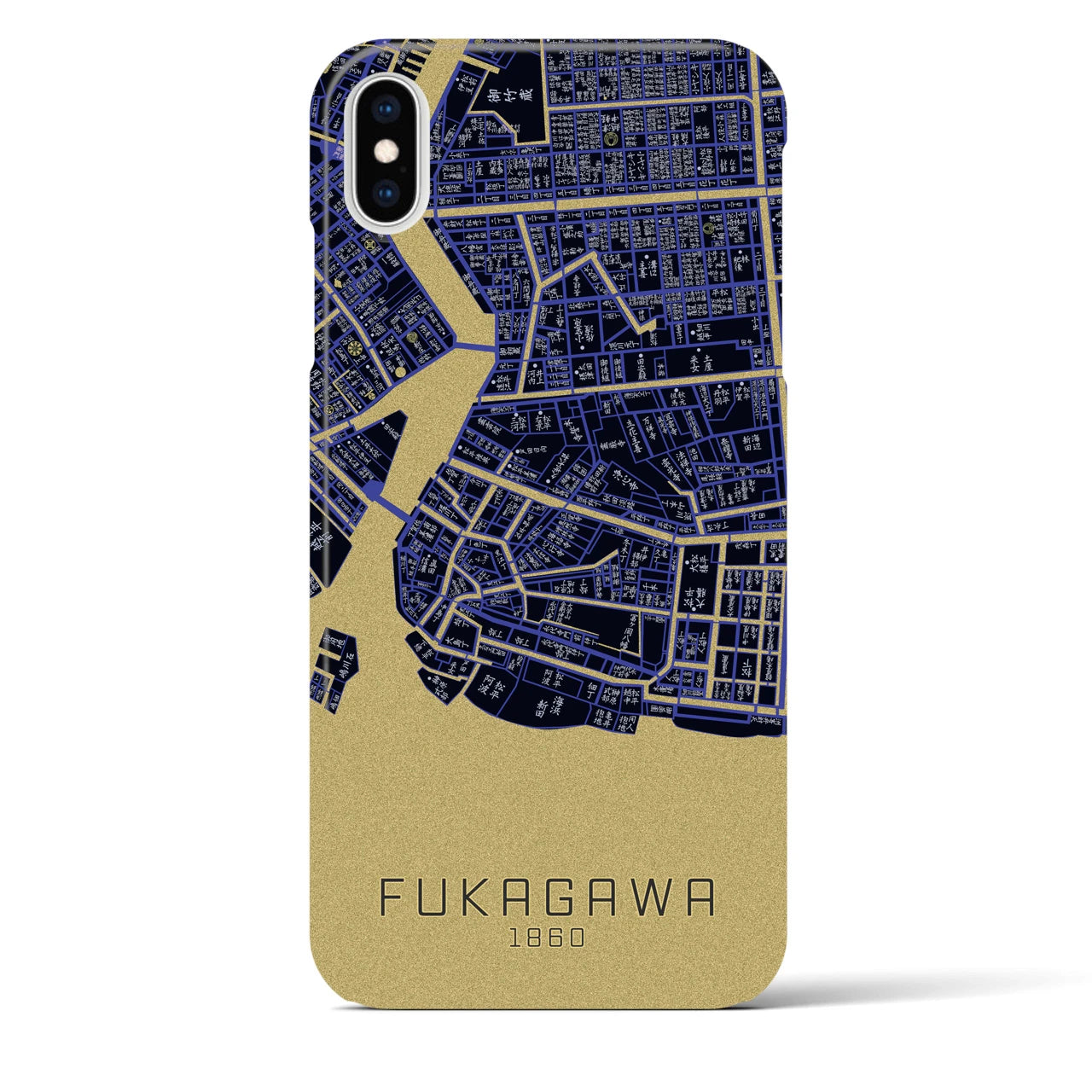 【深川(東京都)】万延江戸図iPhoneケース(バックカバータイプ)