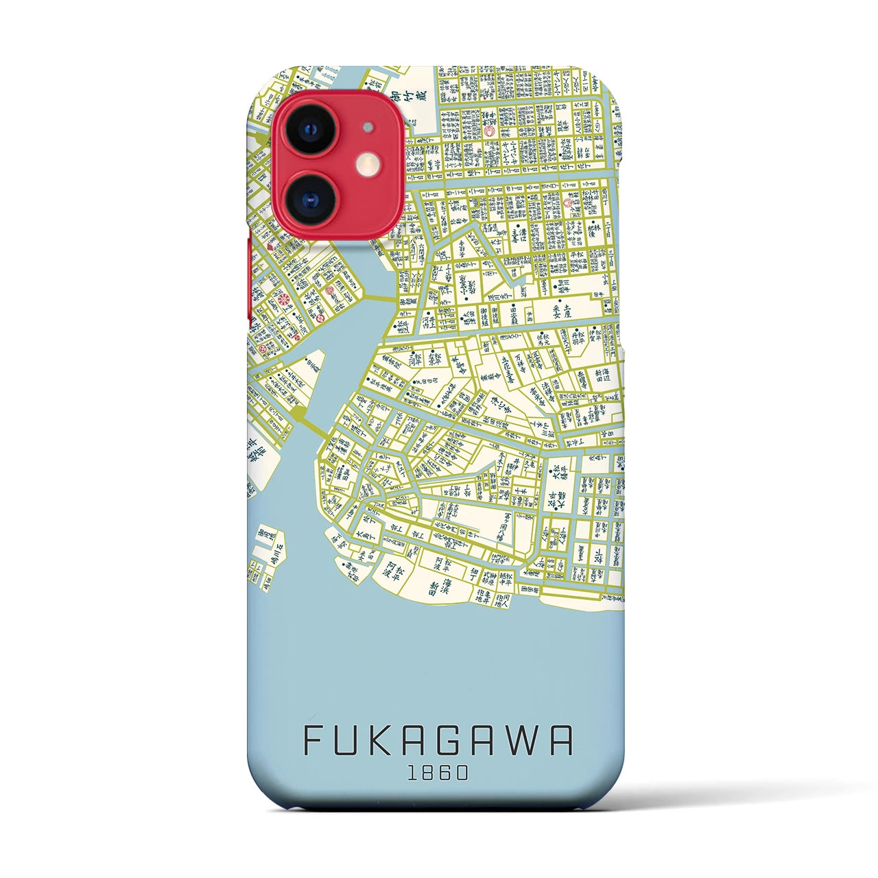 【深川(東京都)】万延江戸図iPhoneケース(バックカバータイプ)