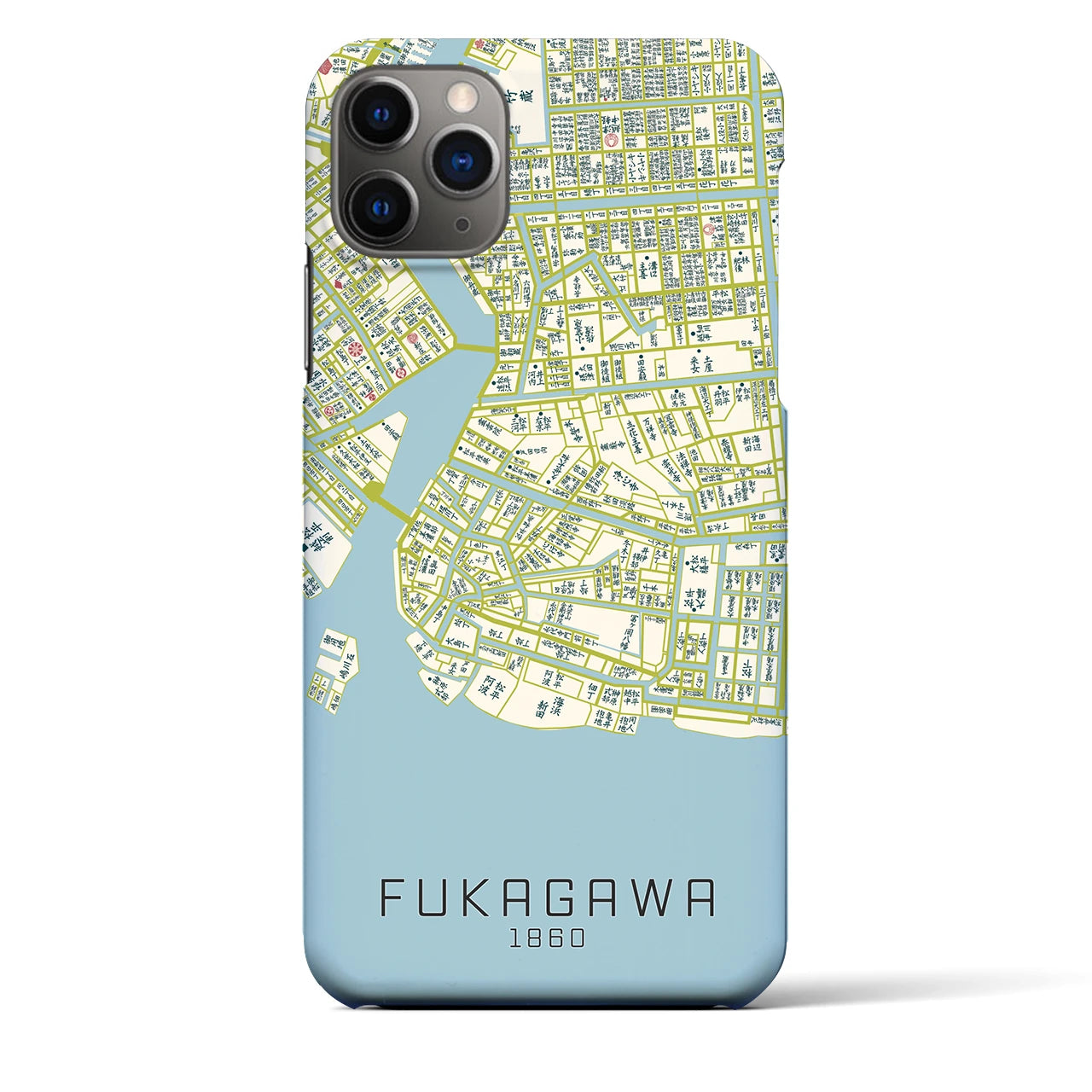 【深川(東京都)】万延江戸図iPhoneケース(バックカバータイプ)